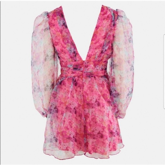 Selkie Style Pink Floral Mini coquette Barbie Puff Dress size 2 - Picture 8 of 10